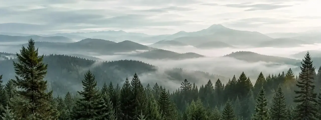 松果拾光精选页头 - 云雾针叶林山景